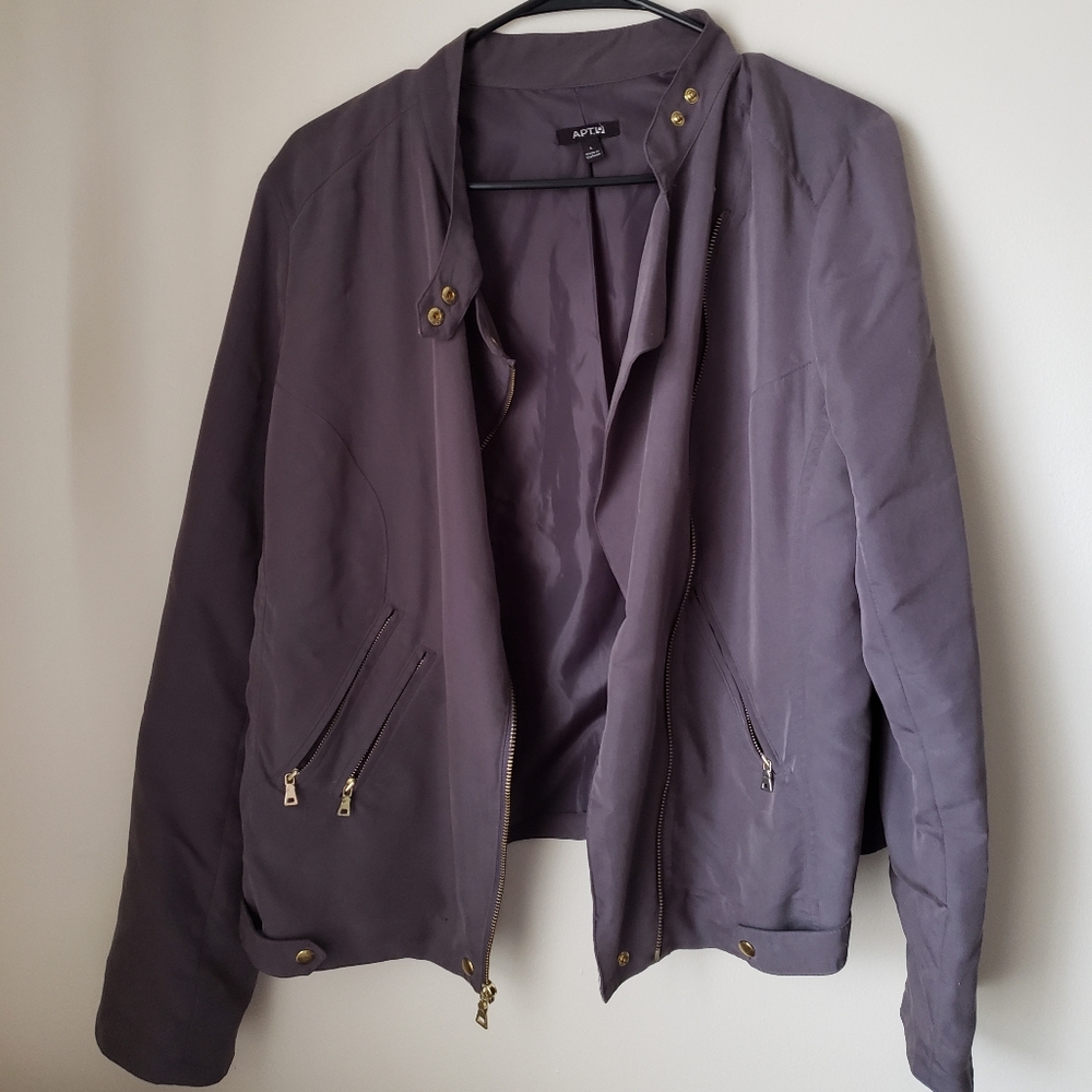 Gray Apt 9 Moto Jacket Blazer Large